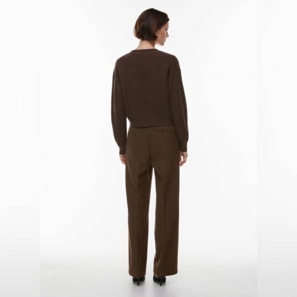 Aritzia Babaton Luxe Cashmere Canberra Cardigan in Coffee Bean Brown size Large - Picture 4 of 12